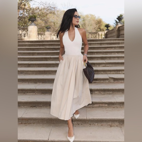 Commense Dresses & Skirts - Commense Cream Halter Maxi Dress
